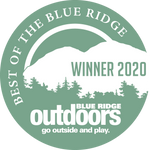 Blue Ride Outdoors Magazine "Best of the Blue Ridge" badge.